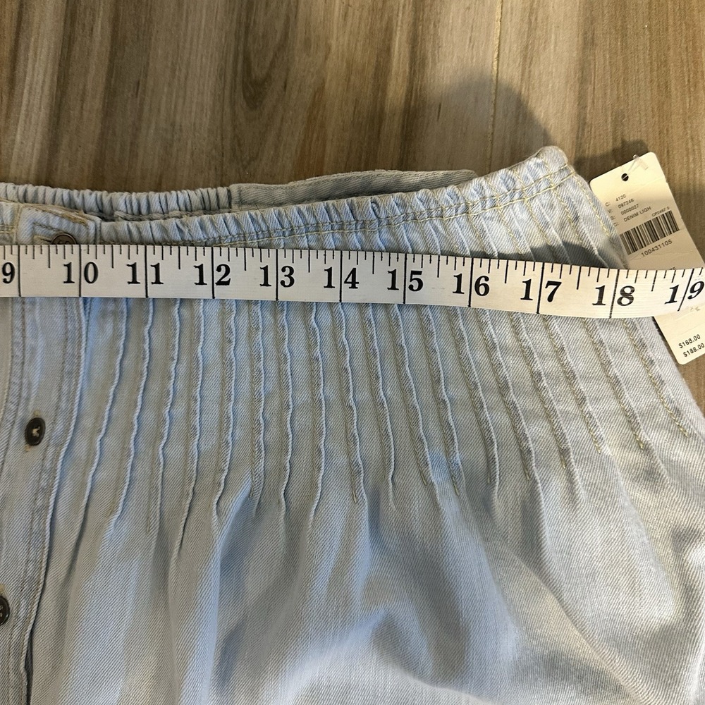 Anthropologie Pilcro Pintuck Basque Waist Denim Maxi Skirt Large Boho Western - Picture 13 of 13